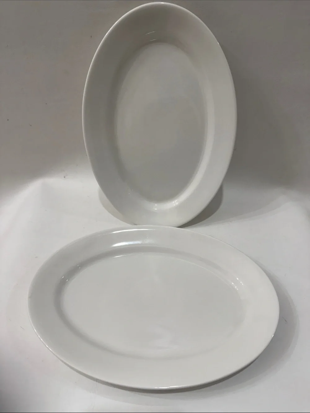 Wedgwood Vogue Porcelain 10 1/4 X 7 1/4 White Oval Serving Platters Set Of 2